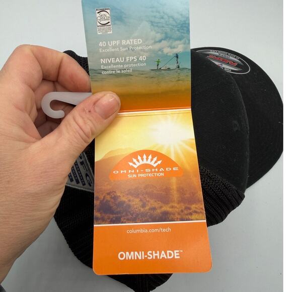 NEW Columbia PFG Flex Fit Mesh Fishing Ball Cap Black OSFM Flag Graphic - Picture 5 of 9